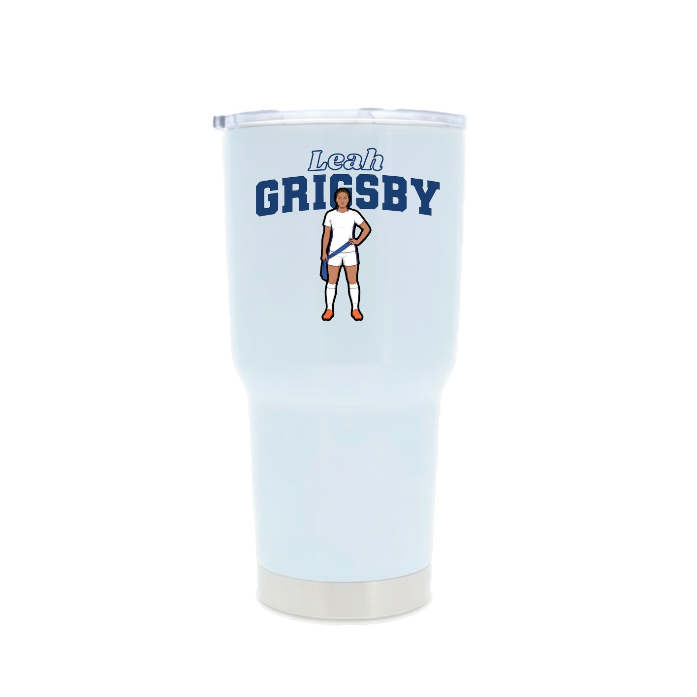 30oz Stainless Steel Tumbler — Name Arch in White