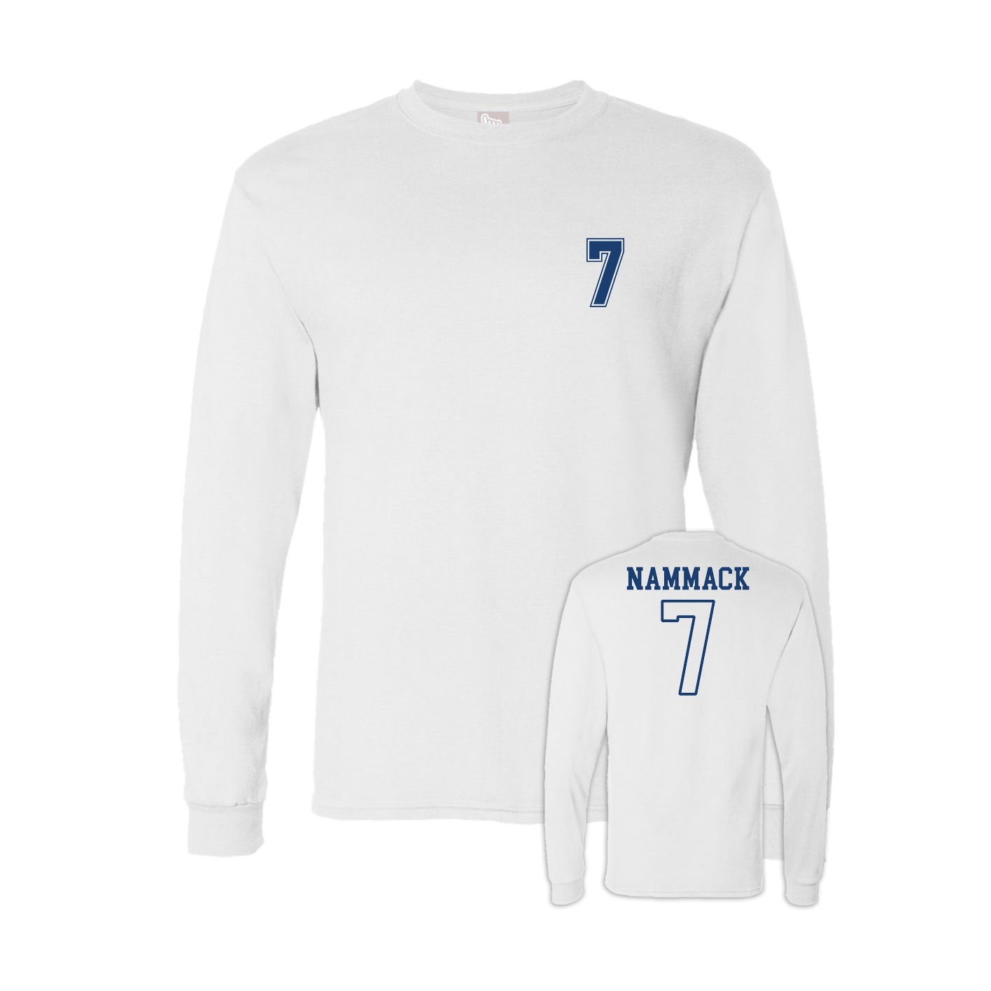 Long Sleeve Tee — Chest Back in White