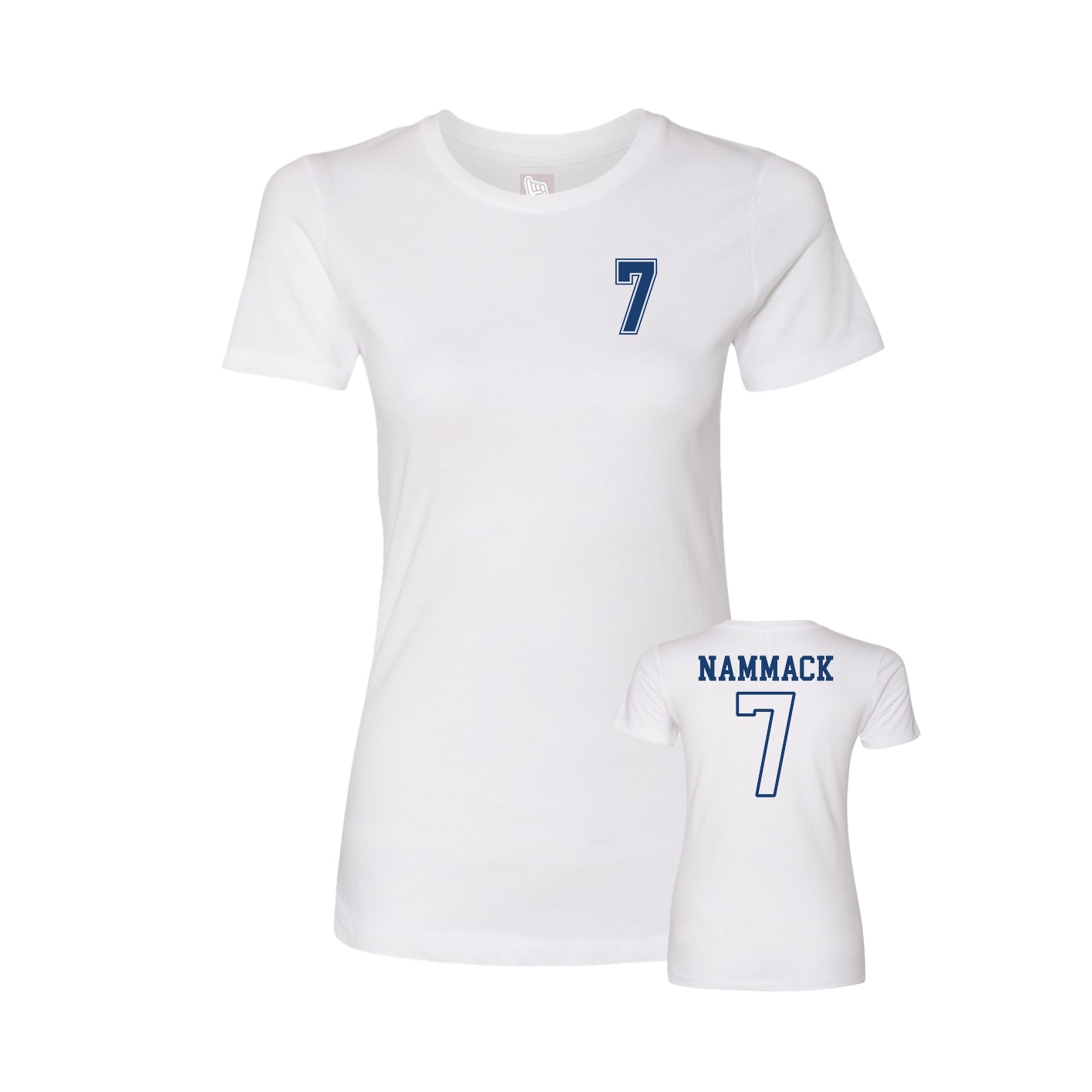 Fitted Women's Tee — Chest Back in White