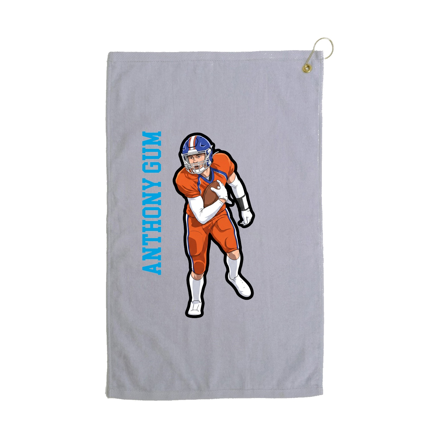 Golf Towel — Name Vertical in Grey