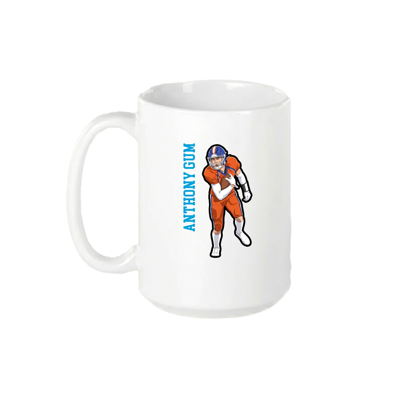 15oz Coffee Mug — Name Vertical in White