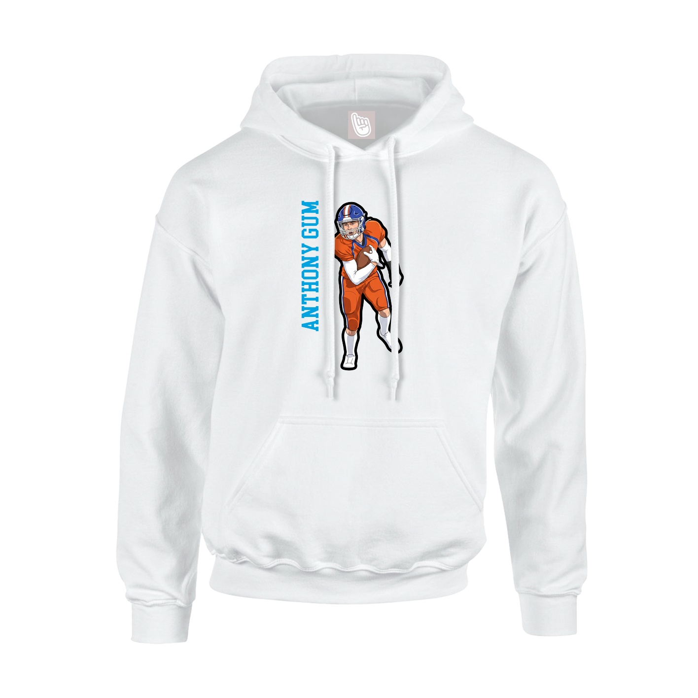 Hoodie — Name Vertical in White