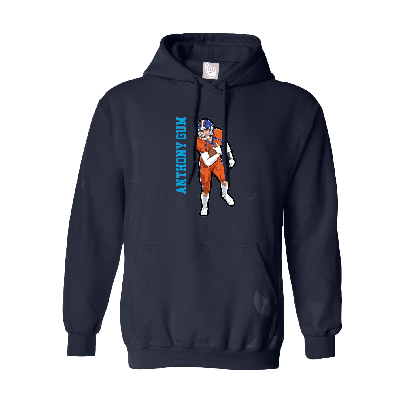 Youth Hoodie — Name Vertical in Navy