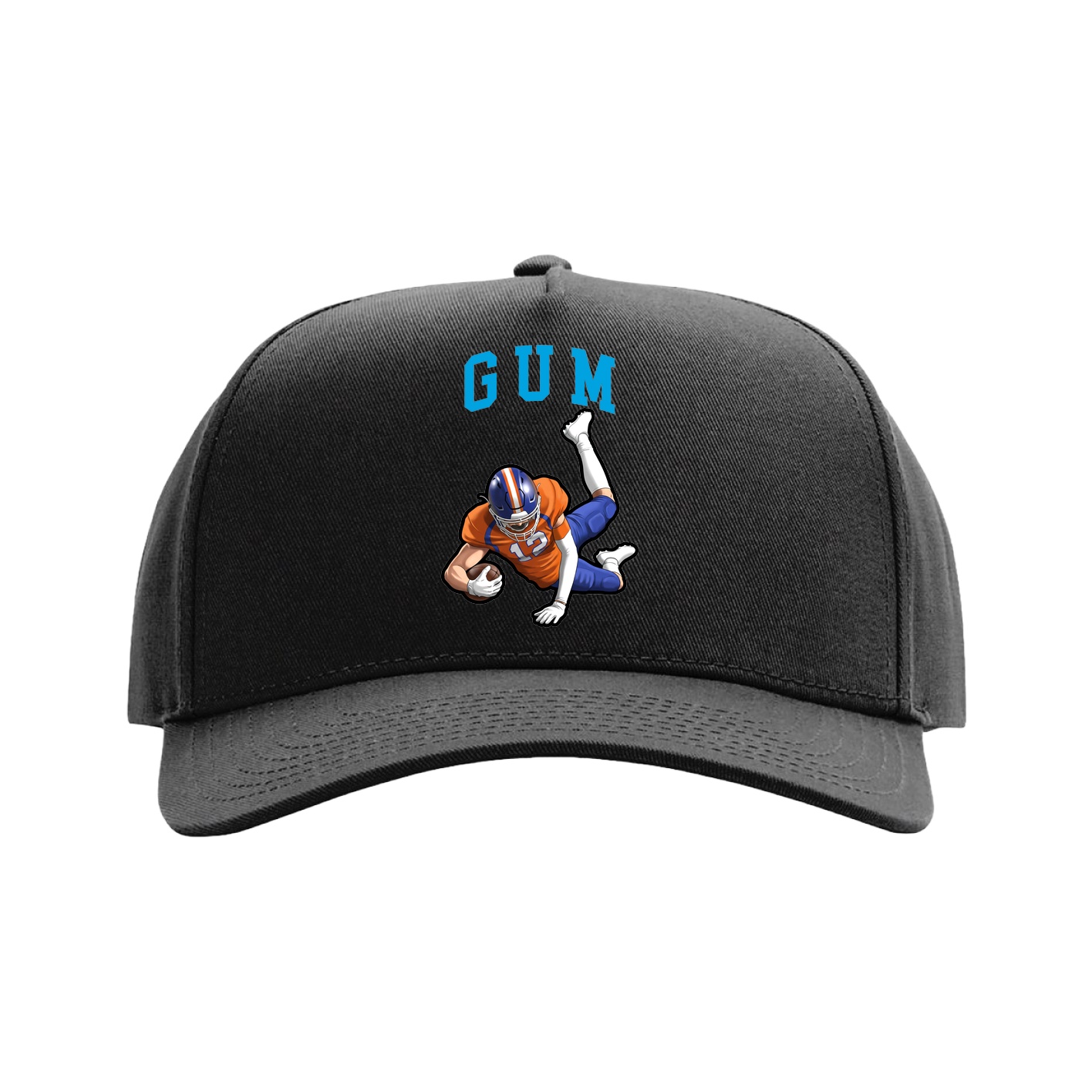 Full Fabric Five-Panel Champ Cap — Shirsey in Black