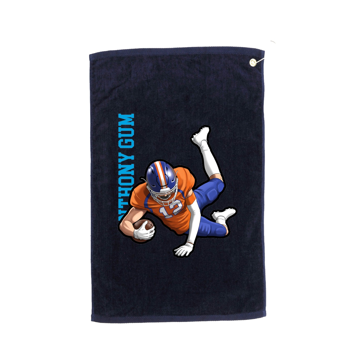 Golf Towel — Name Vertical in Navy