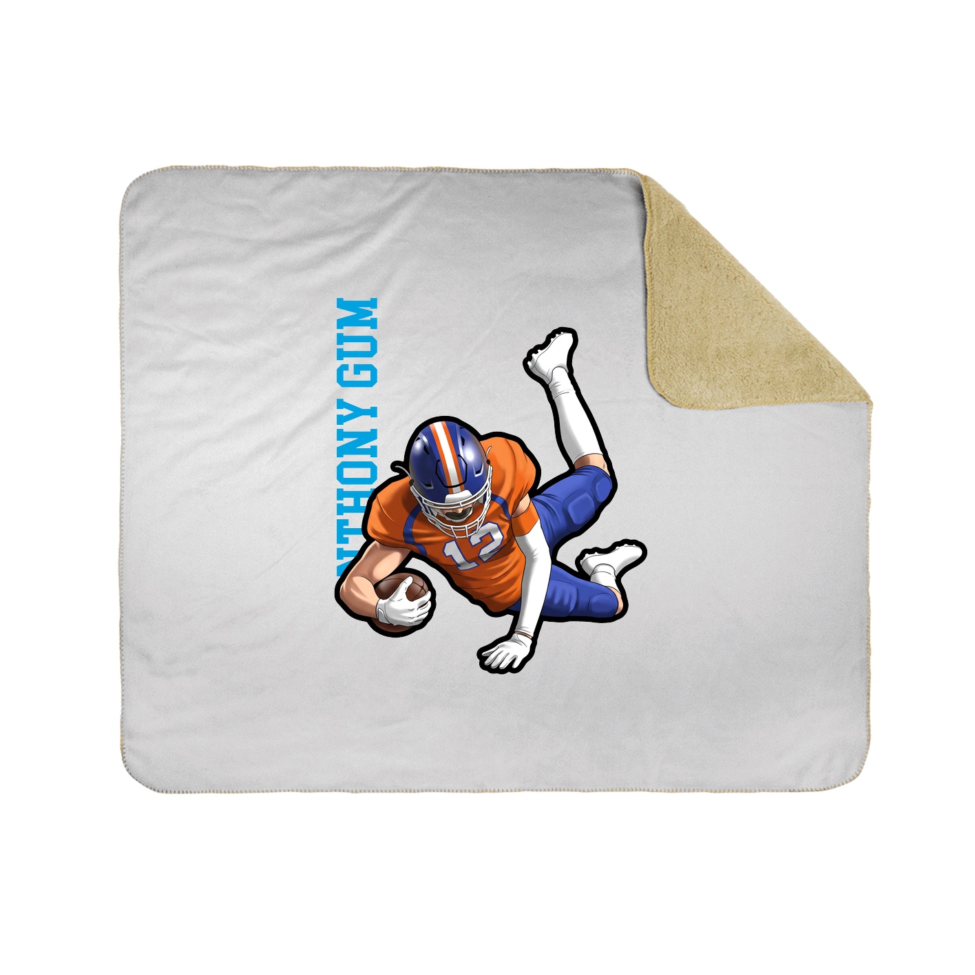 Throw Blanket — Name Vertical in White