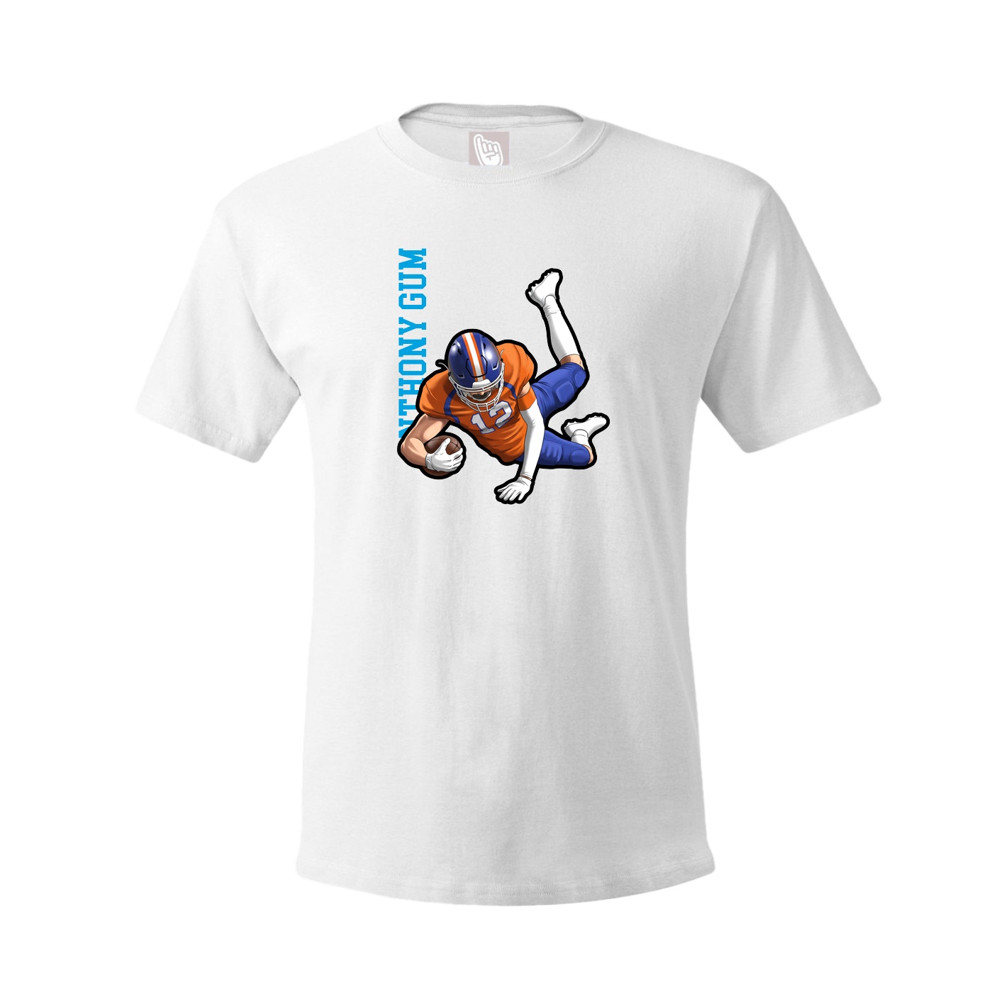 Tee — Name Vertical in White