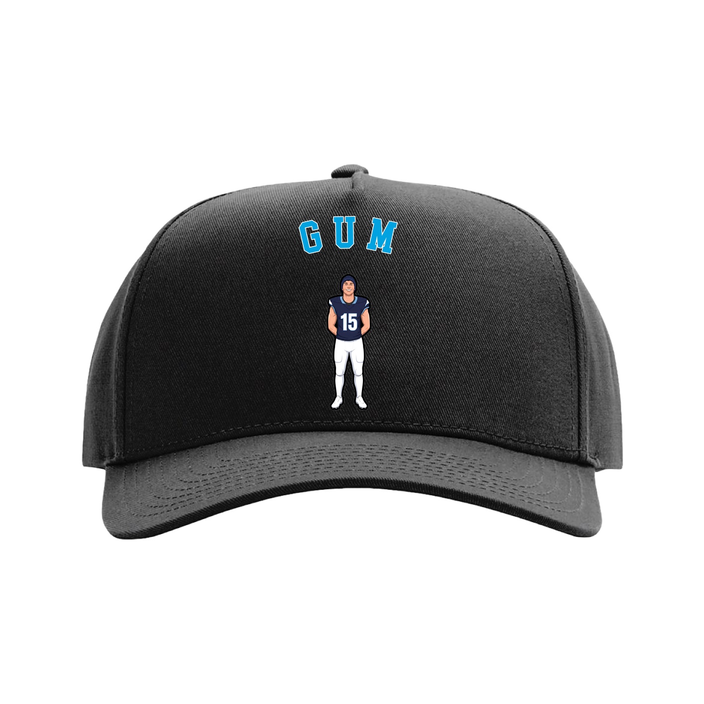 Full Fabric Five-Panel Champ Cap — Shirsey Arch in Black
