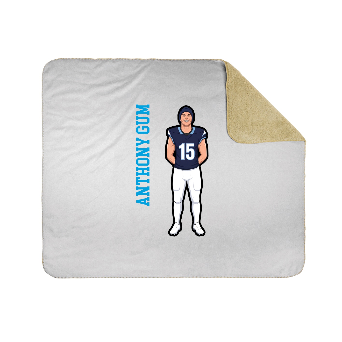 Throw Blanket — Name Vertical in White