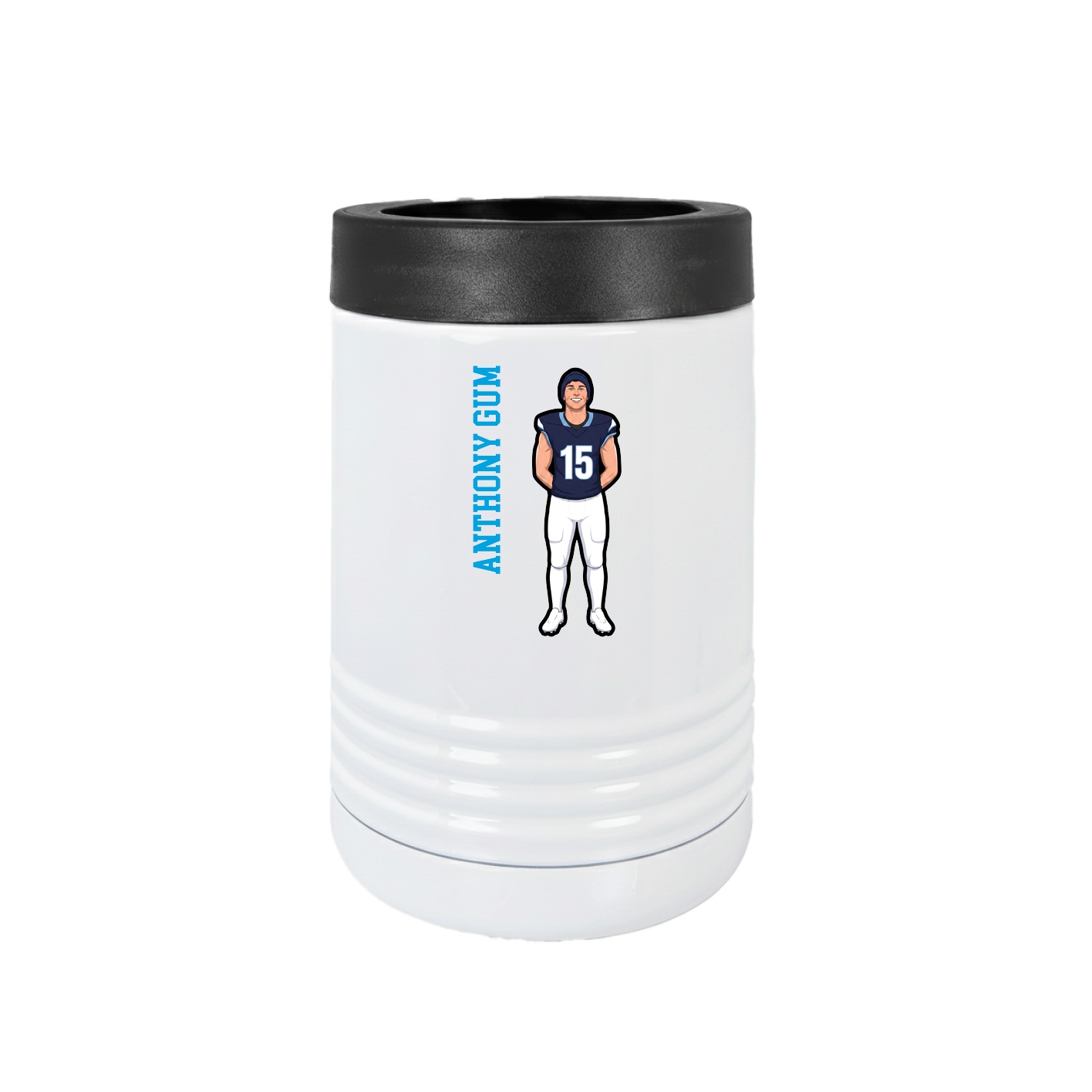 Beverage Holder — Name Vertical in White