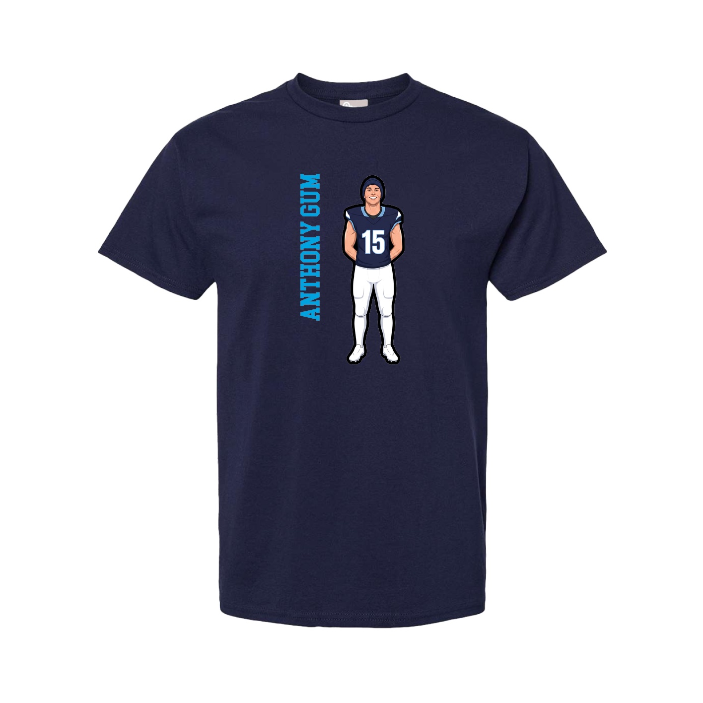 Tee — Name Vertical in Navy