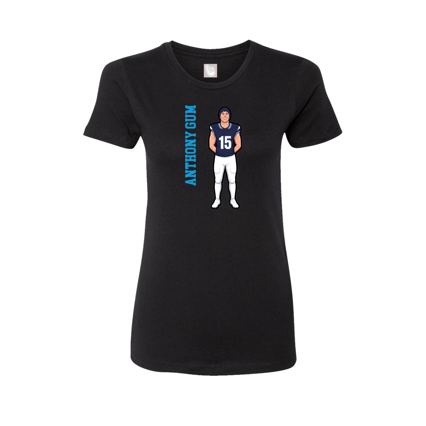 Fitted Women's Tee — Name Vertical in Black