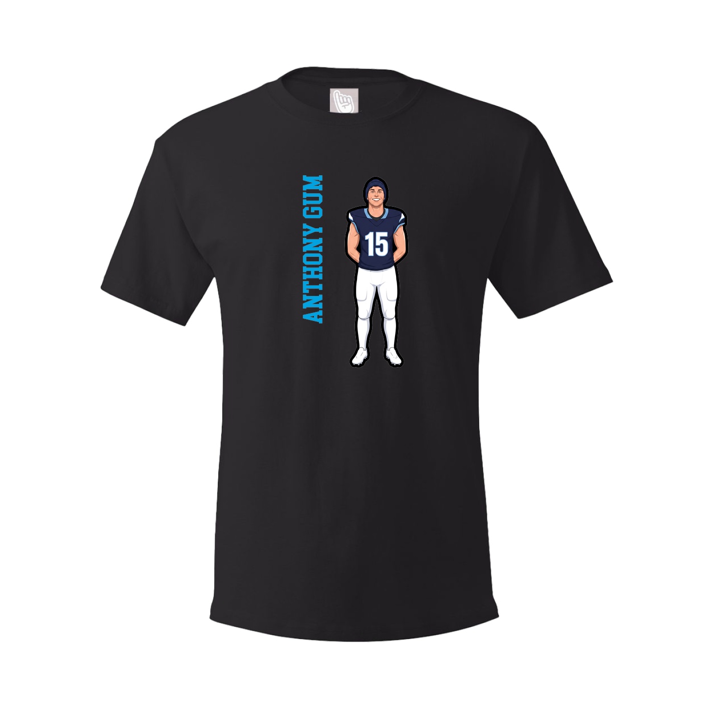 Youth Tee — Name Vertical in Black