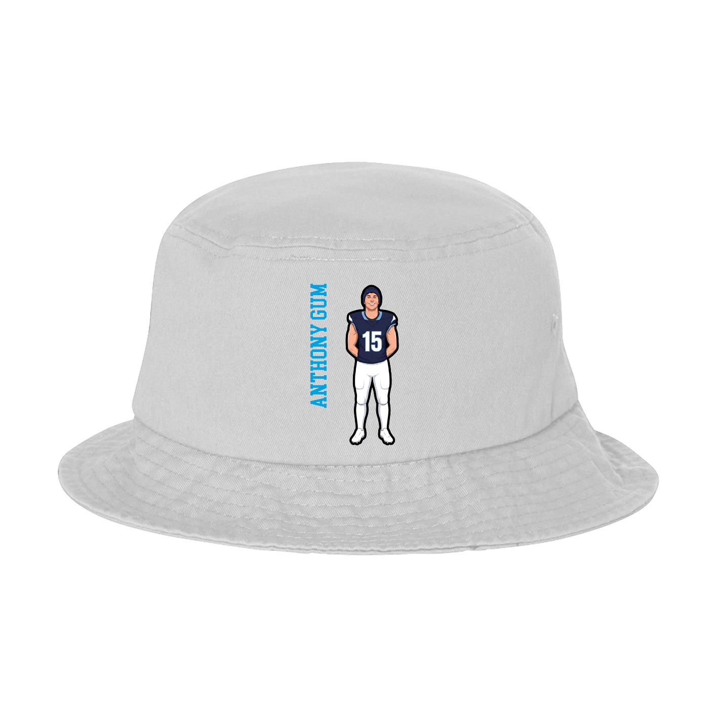 Bucket Cap — Name Vertical in White