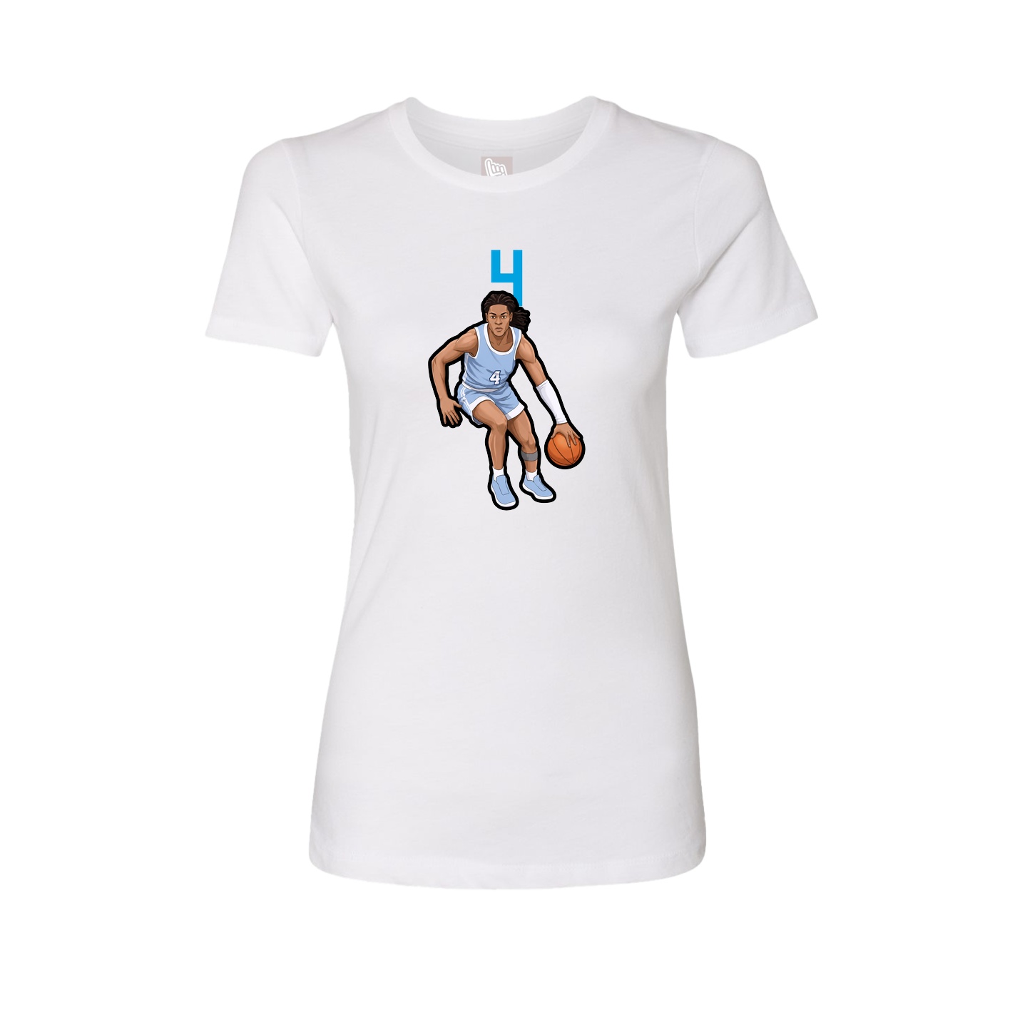 Fitted Women's Tee — Number Top in White