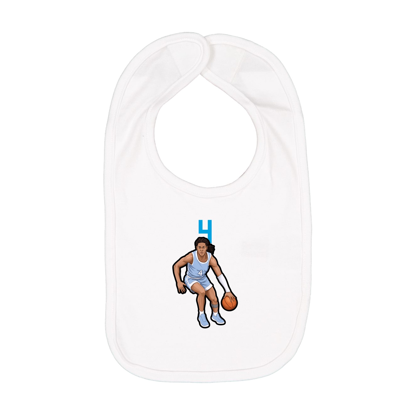 Infant Bib — Number Top in White