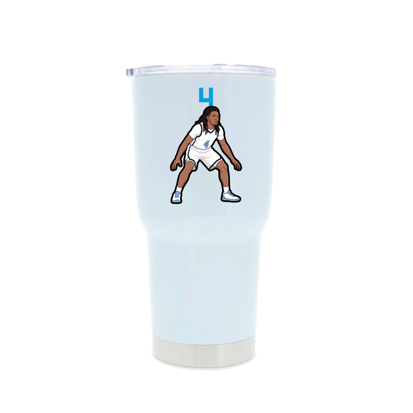 30oz Stainless Steel Tumbler — Number Top in White