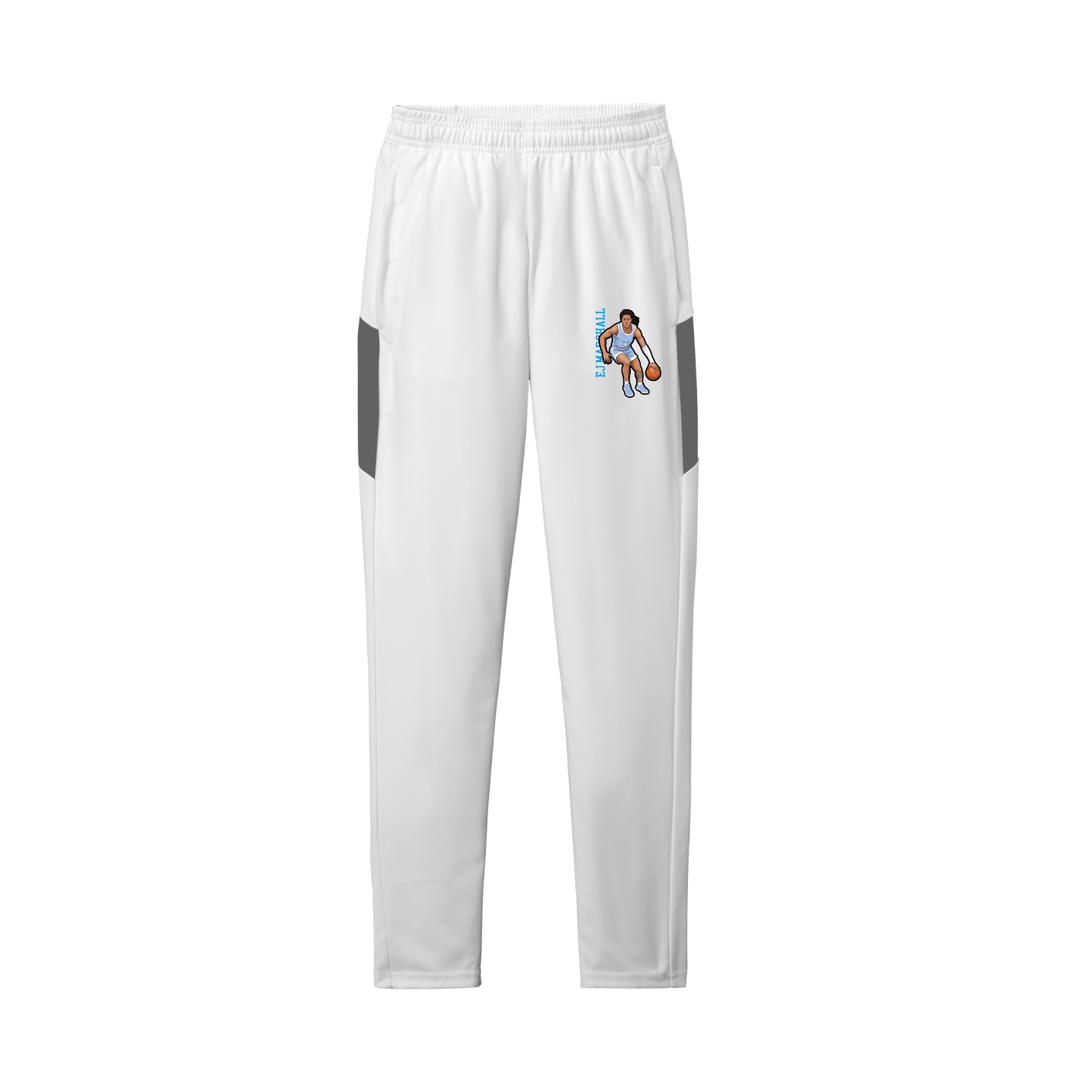 Team Travel Pant — Name Vertical in White/Grey