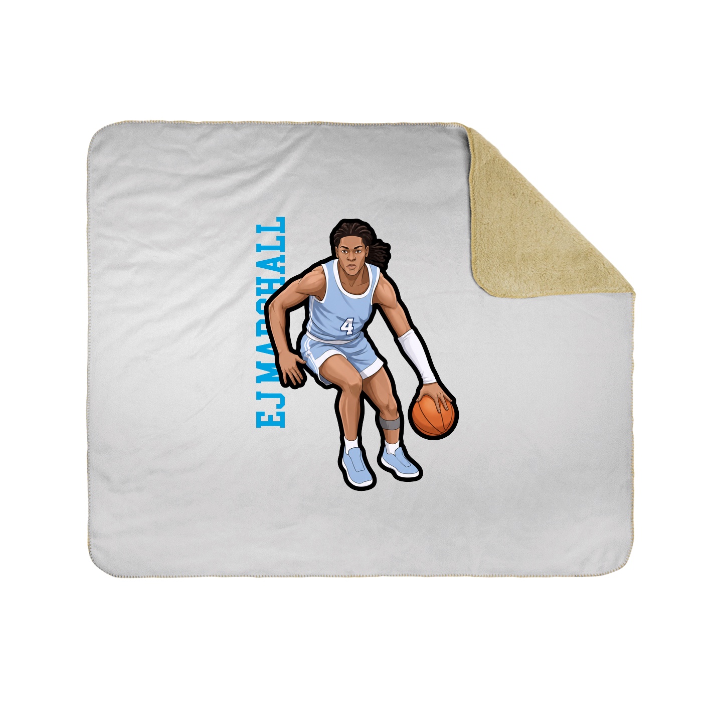 Throw Blanket — Name Vertical in White