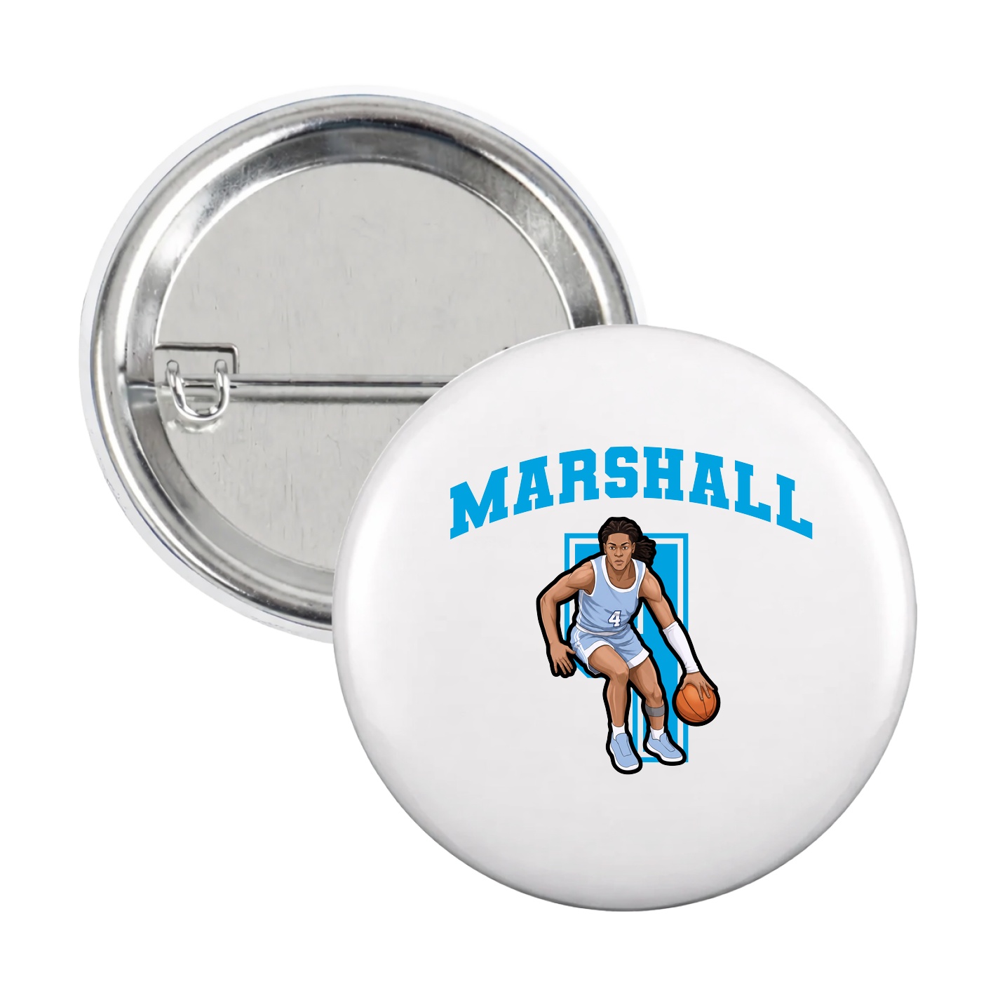 Game Day Button — Number in White