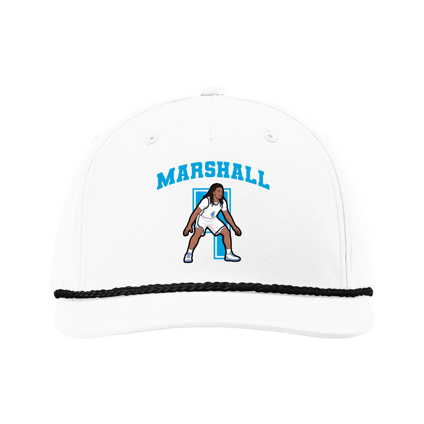 Five-Panel Classic Rope Cap — Number in White