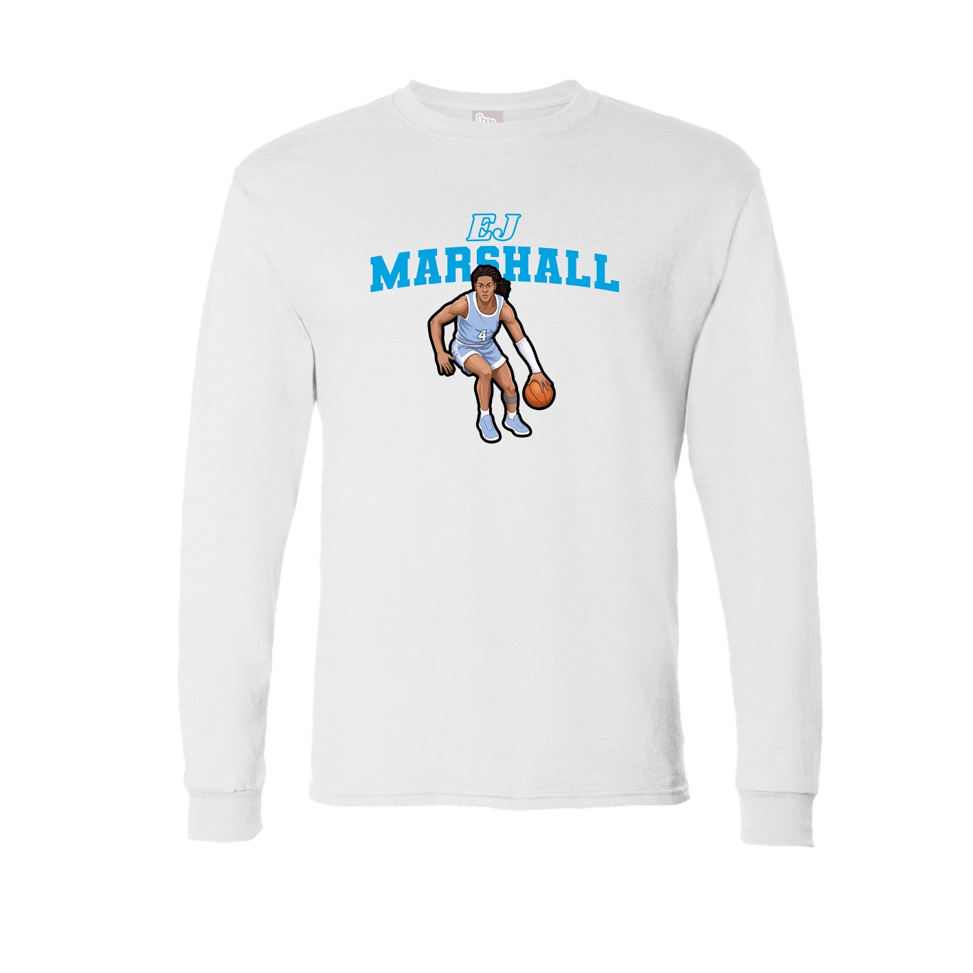Long Sleeve Tee — Name Arch in White