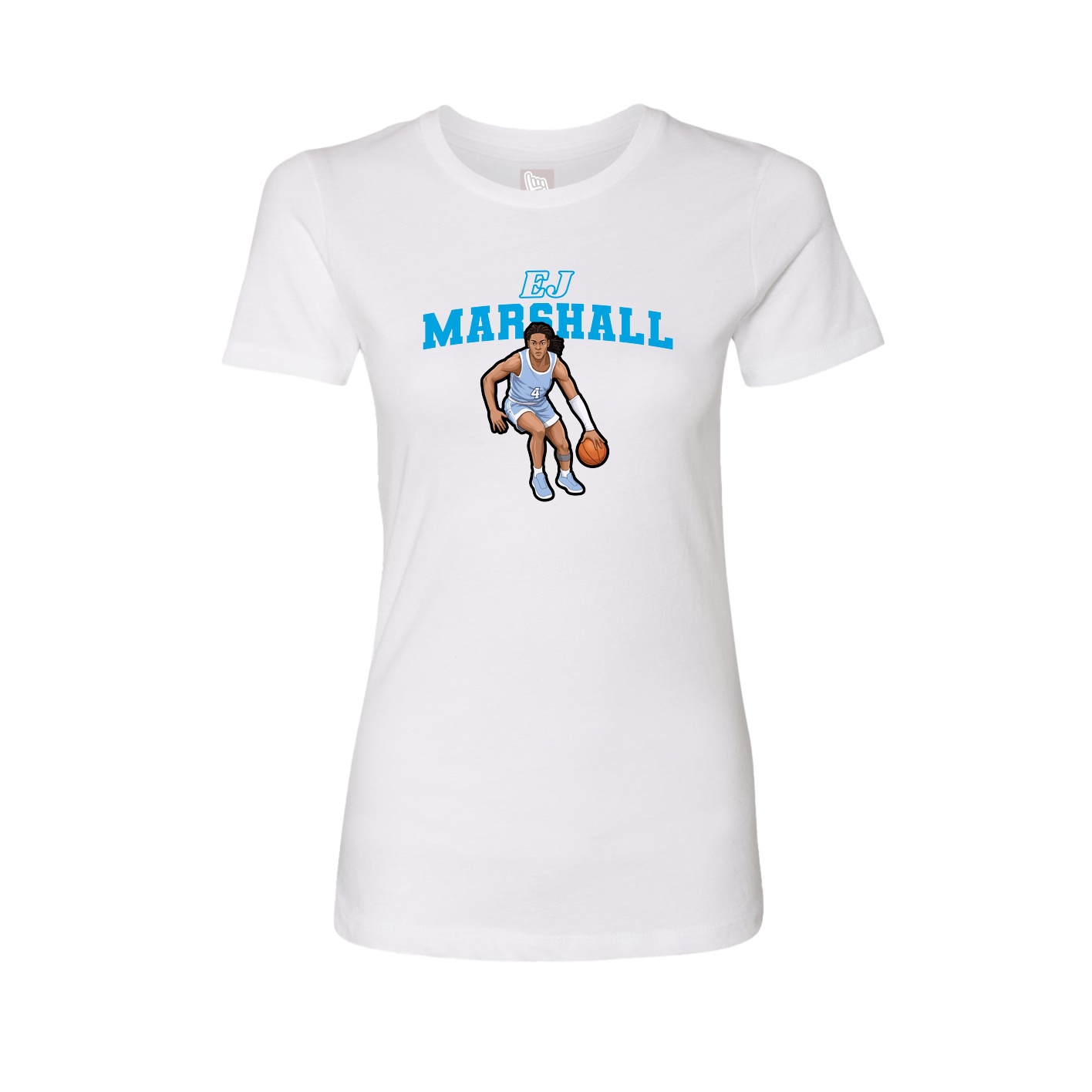 Fitted Women's Tee — Name Arch in White