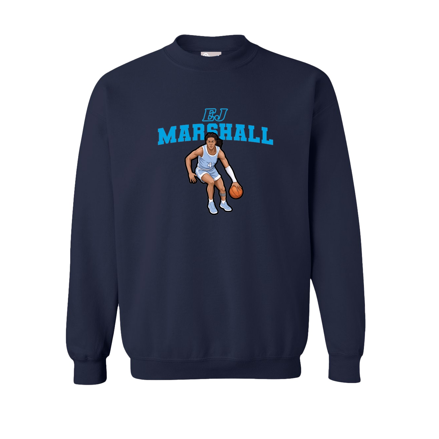 Fleece Crew — Name Arch in Navy