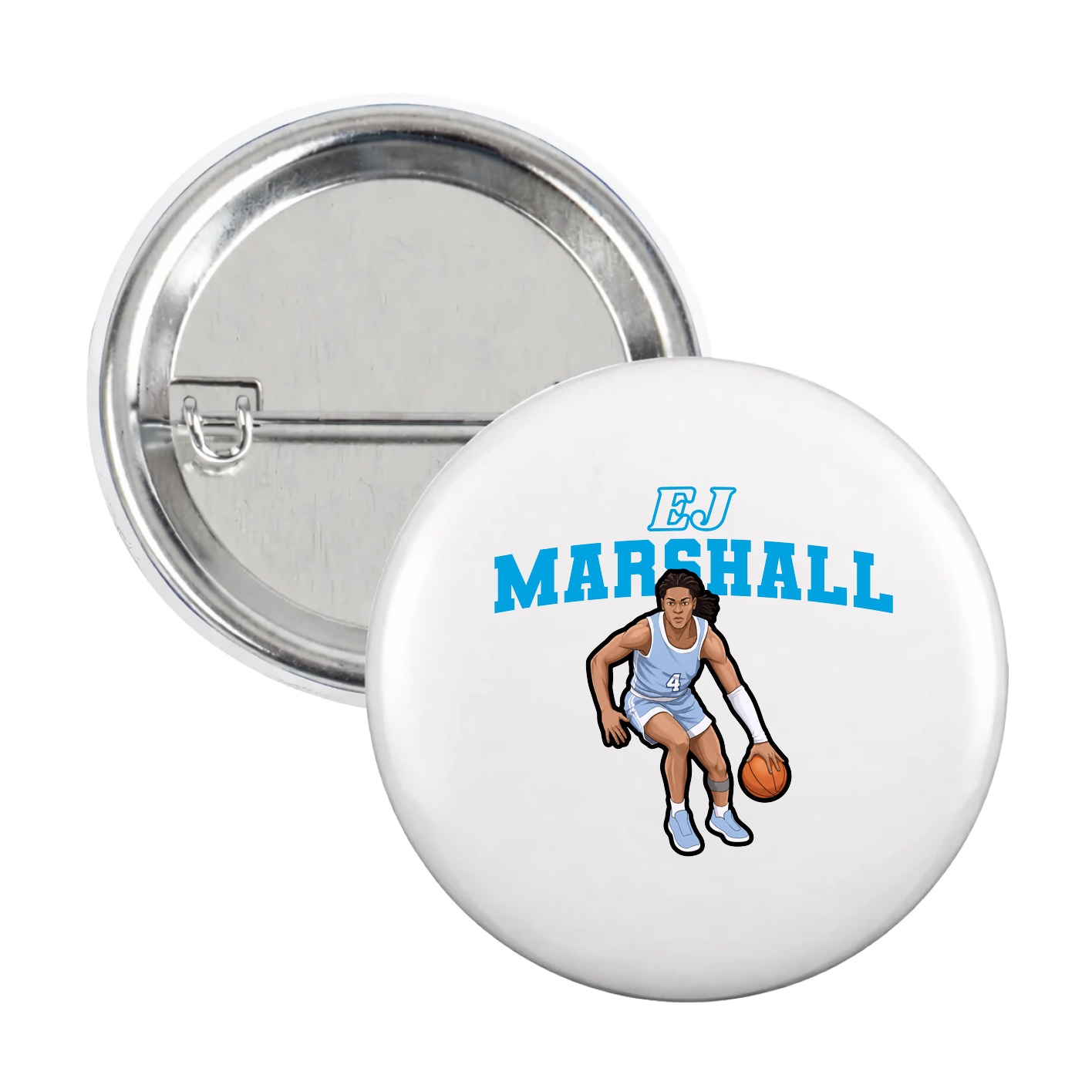 Game Day Button — Name Arch in White