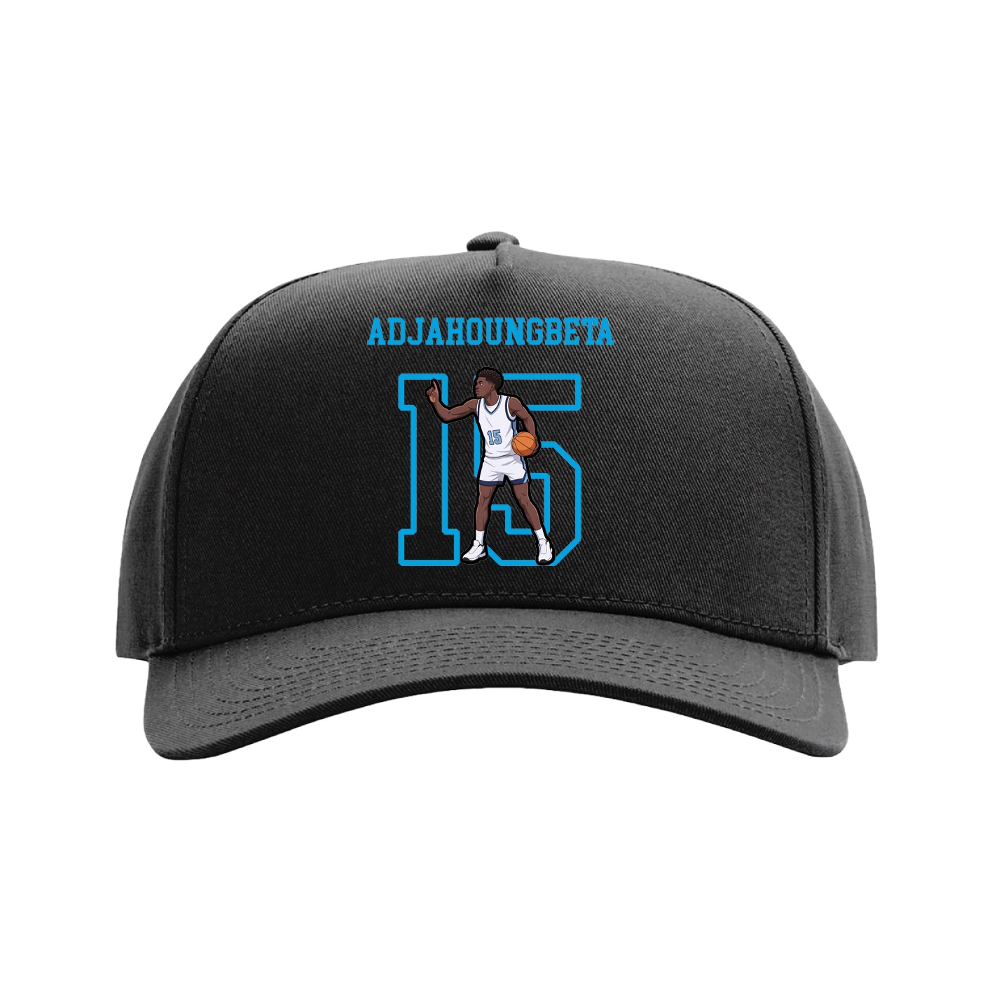 Full Fabric Five-Panel Champ Cap — Shirsey in Black
