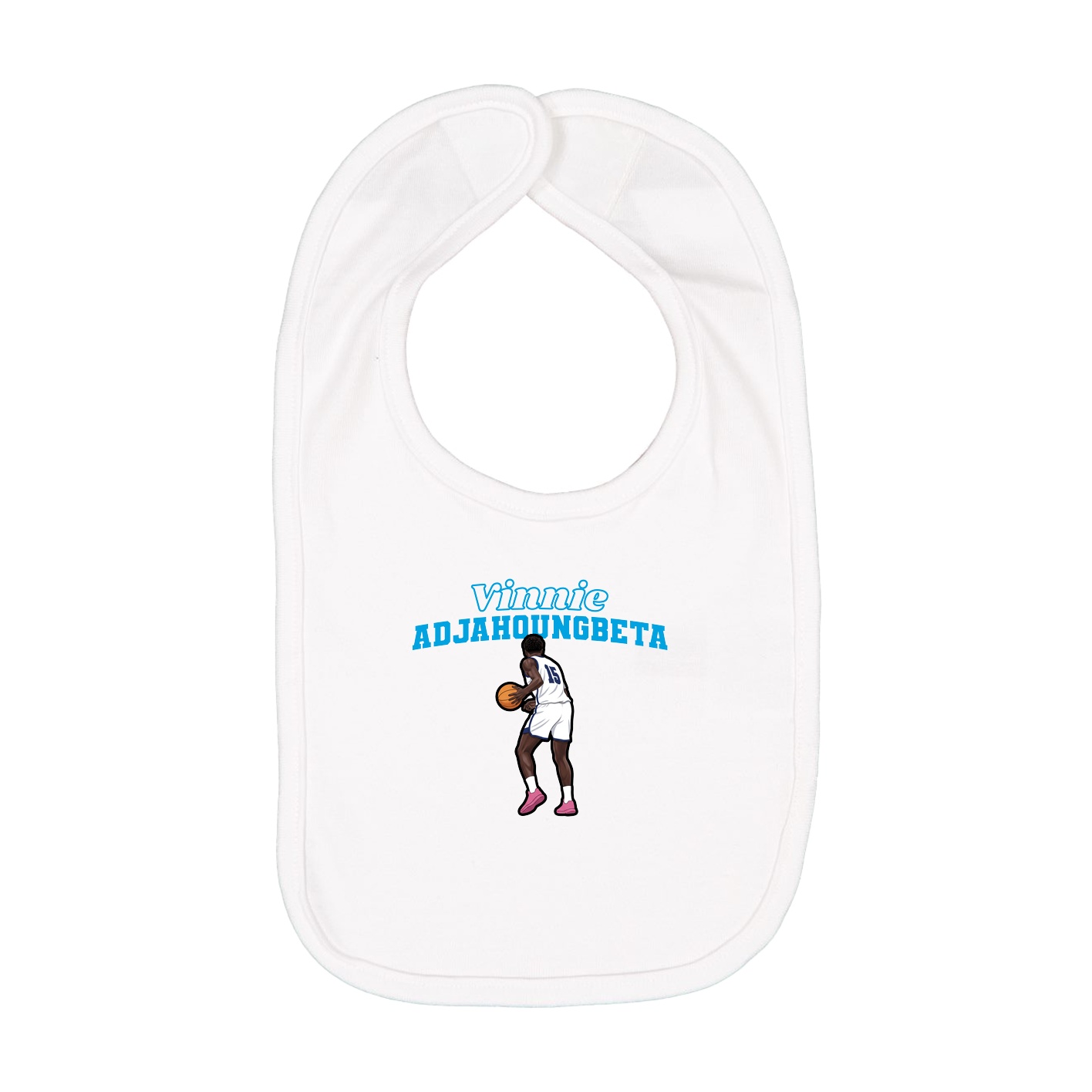 Infant Bib — Name Arch in White