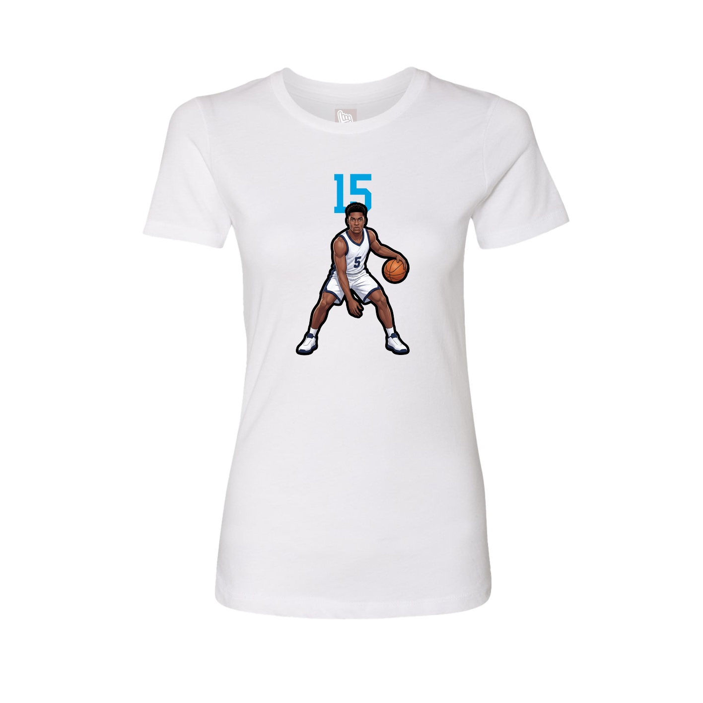 Fitted Women's Tee — Number Top in White