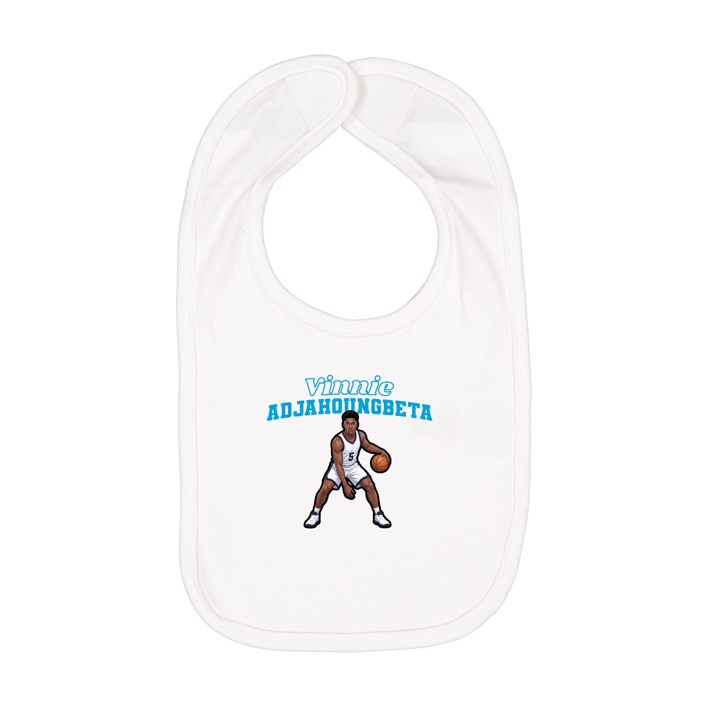 Infant Bib — Name Arch in White