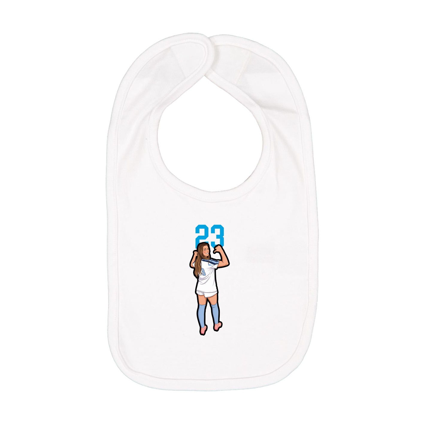 Infant Bib — Number Top in White
