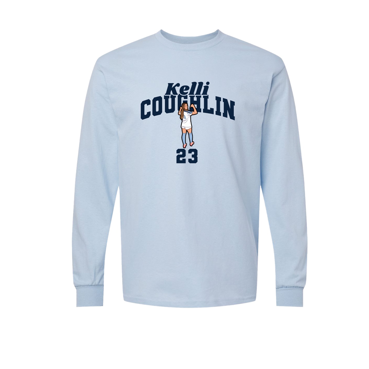 Long Sleeve Tee — Signature Arch in Light Blue