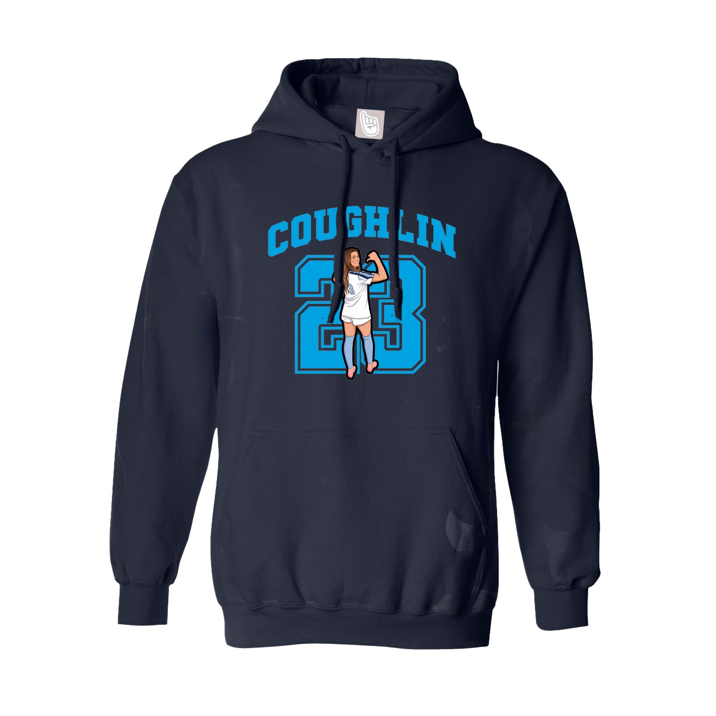Youth Hoodie — Number in Navy