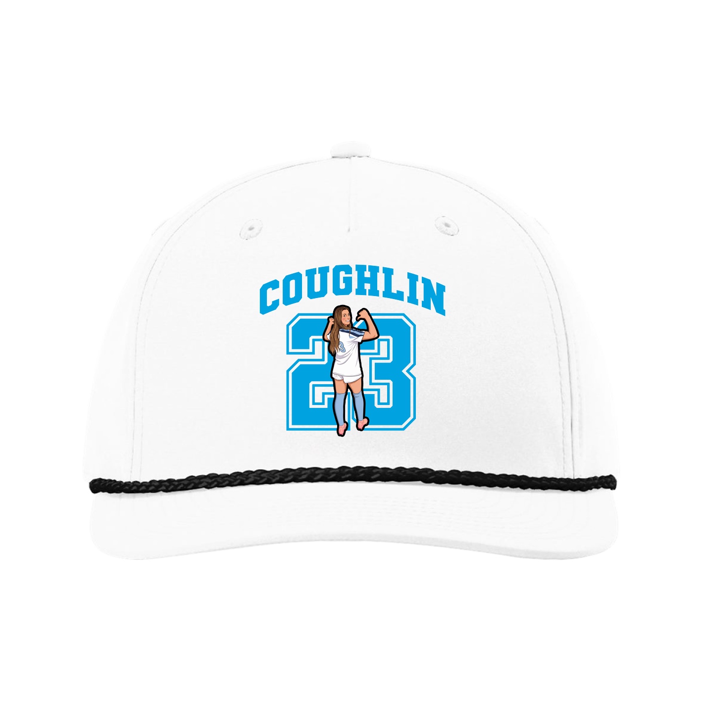 Five-Panel Classic Rope Cap — Number in White