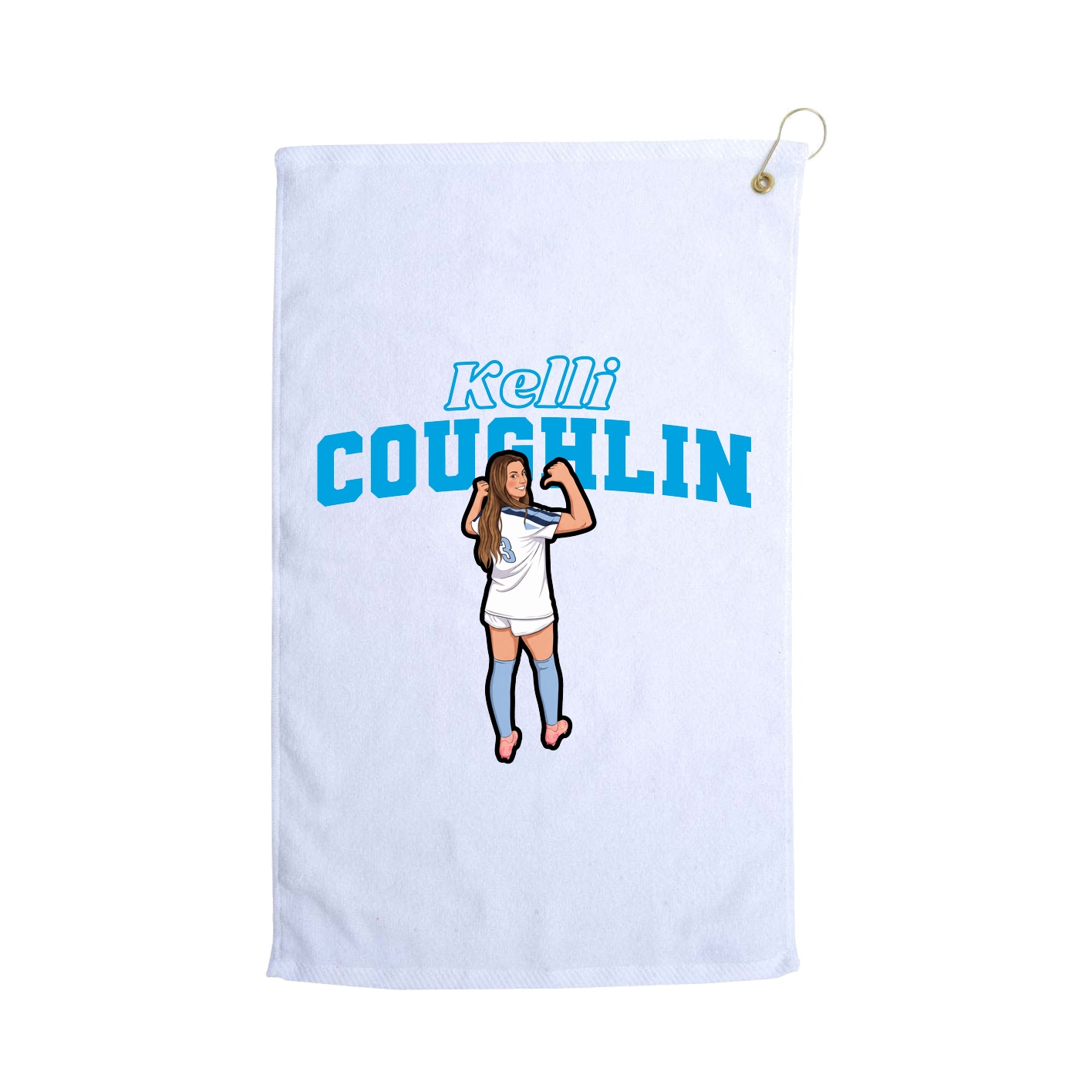 Golf Towel — Name Arch in White