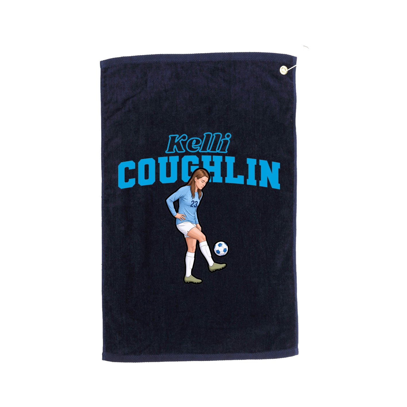Golf Towel — Name Arch in Navy