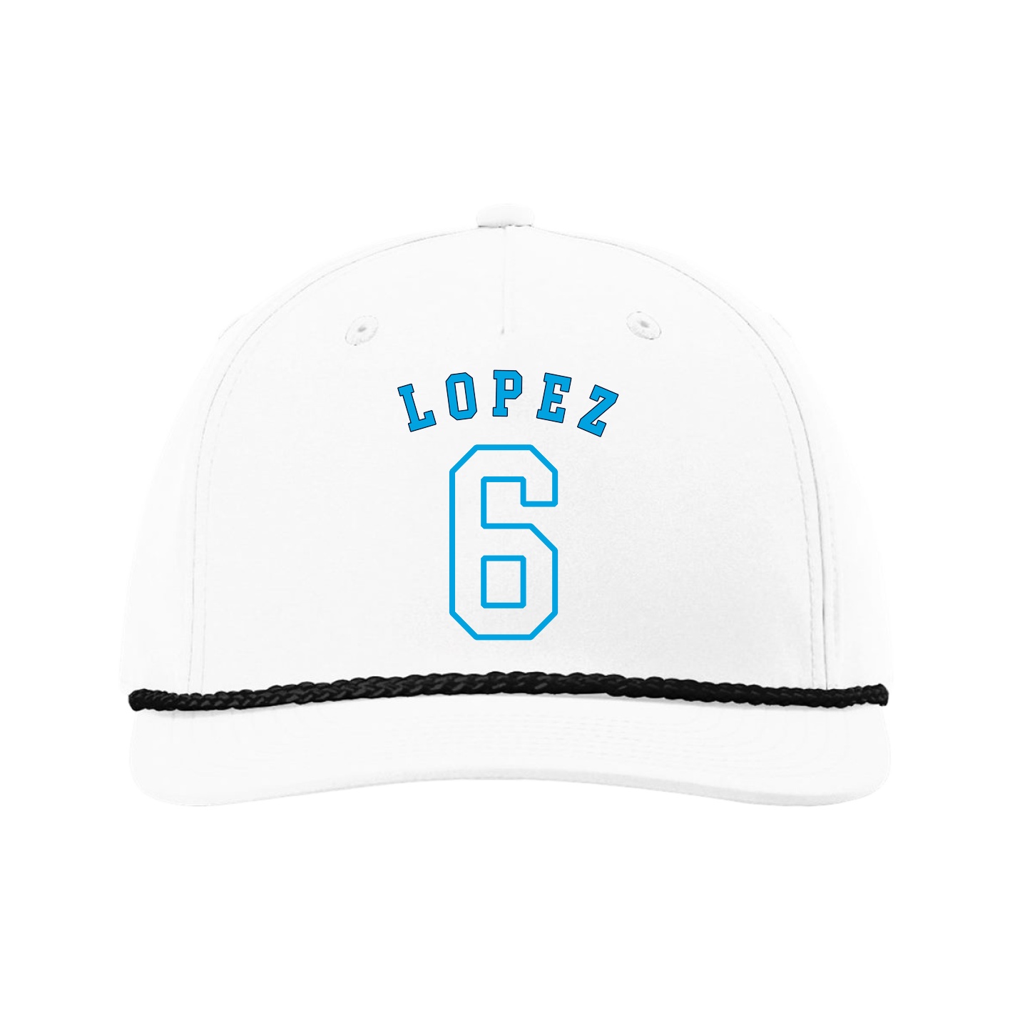 Five-Panel Classic Rope Cap — Shirsey Arch in White