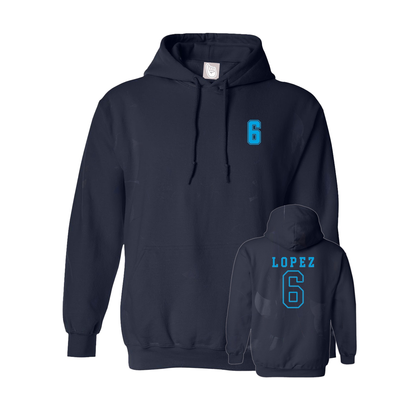 Hoodie — Chest Back in Navy