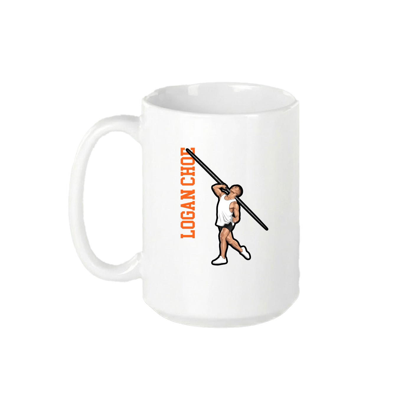 15oz Coffee Mug — Name Vertical in White
