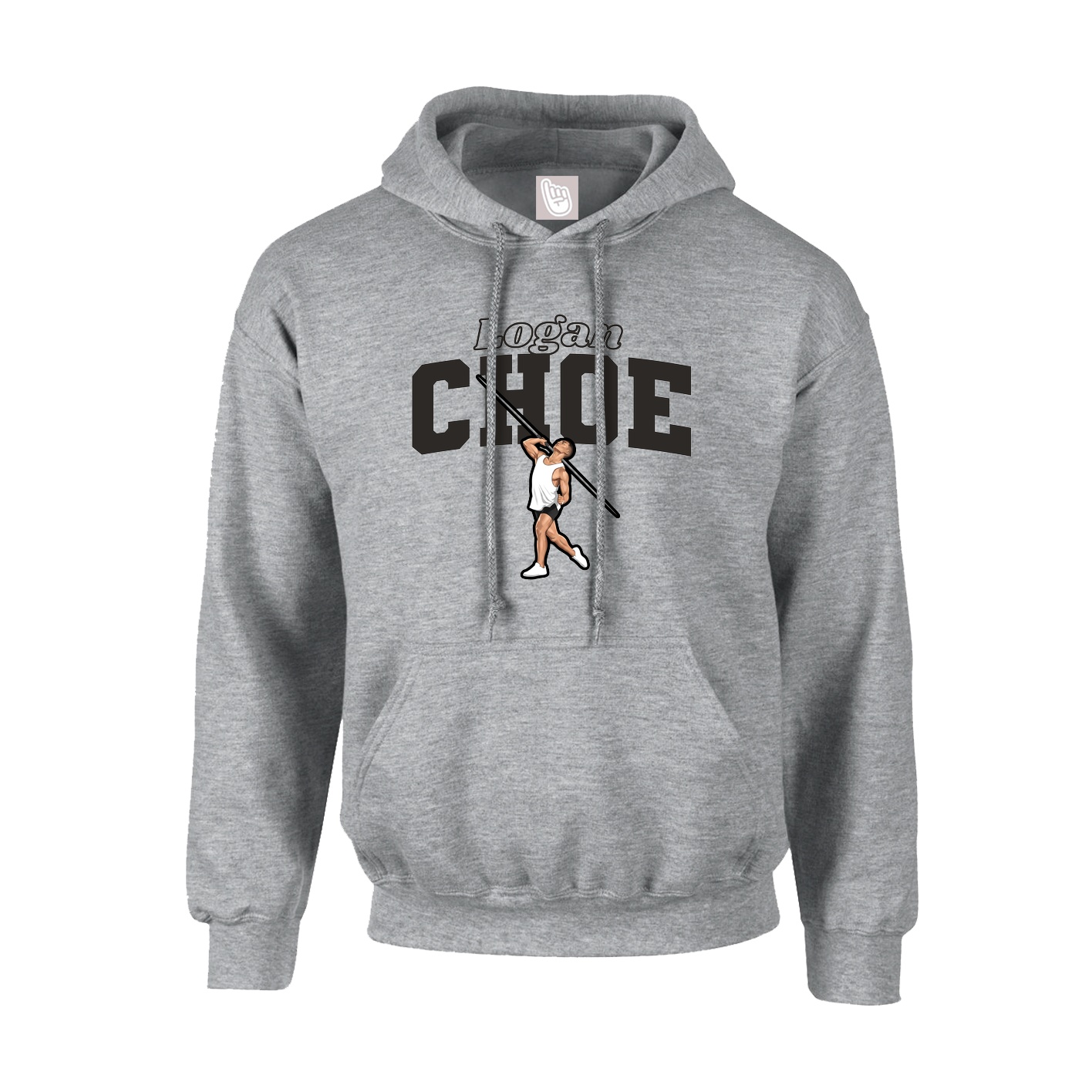 Hoodie — Name Arch in Grey