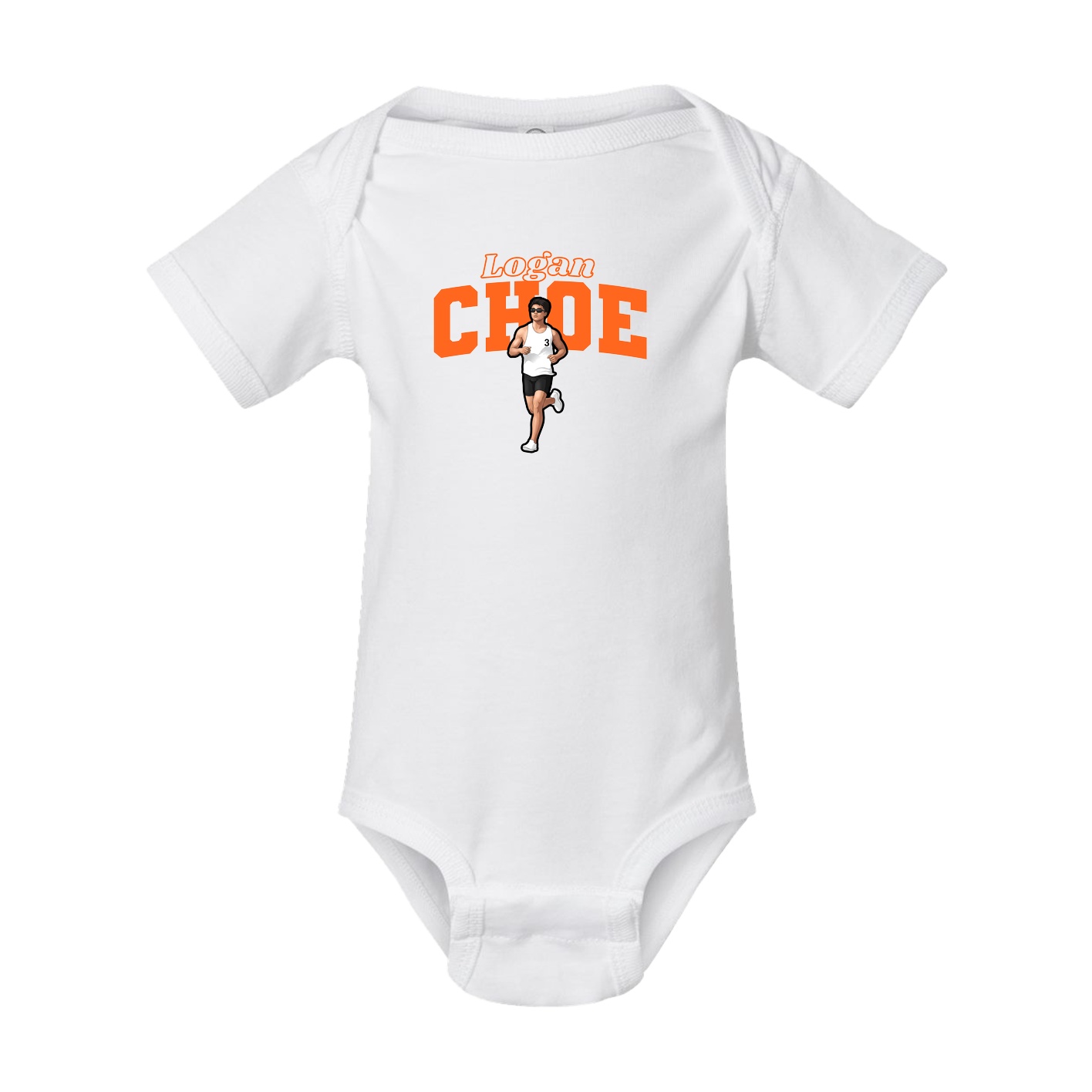 Baby Onesie — Name Arch in White