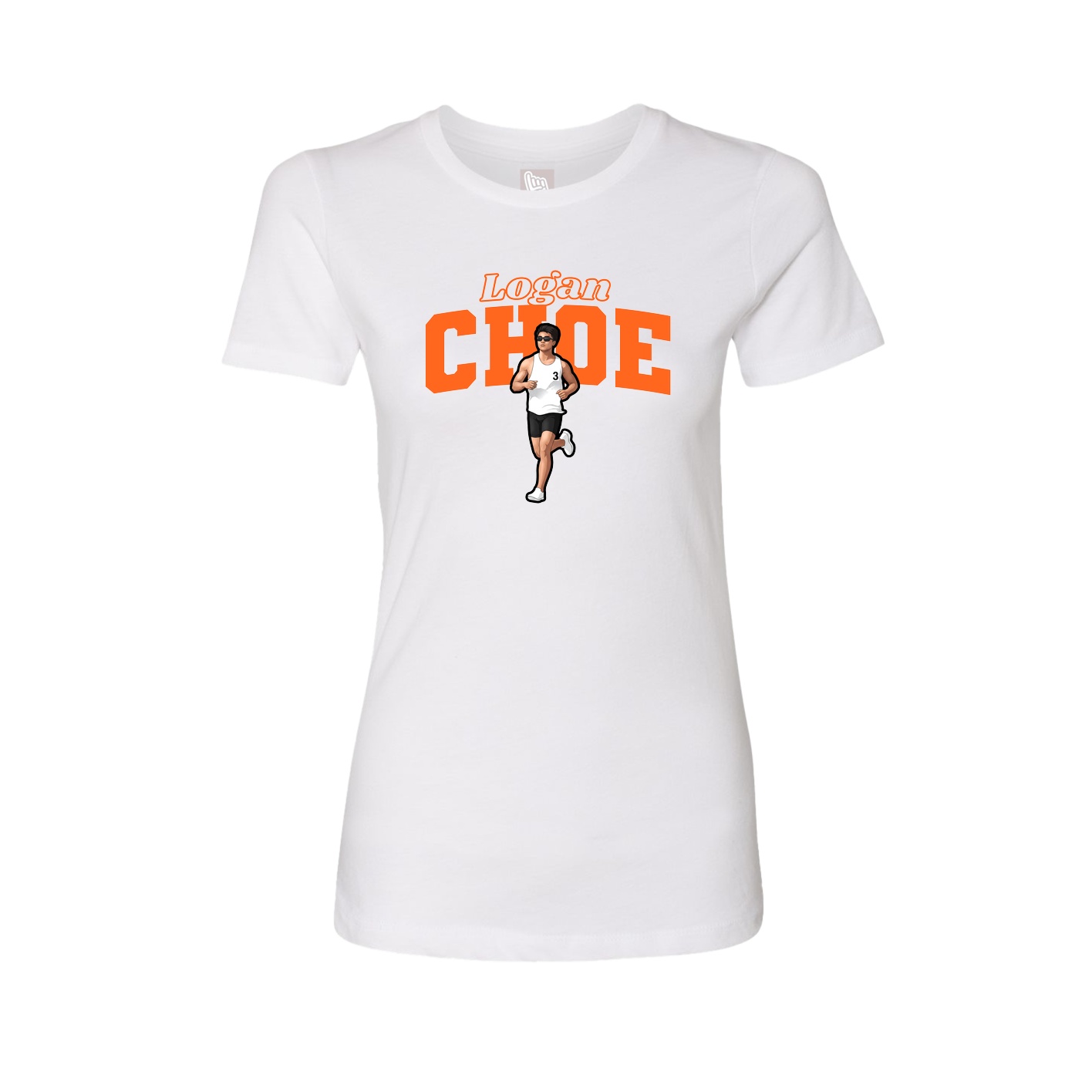 Womens Tee — Name Arch in White