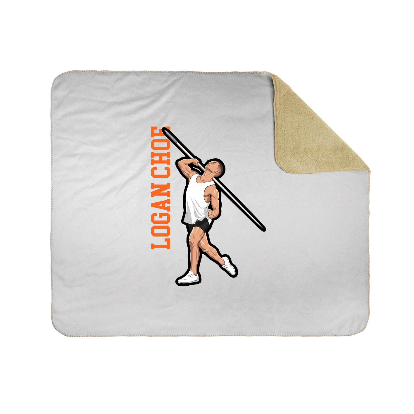 Throw Blanket — Name Vertical in White