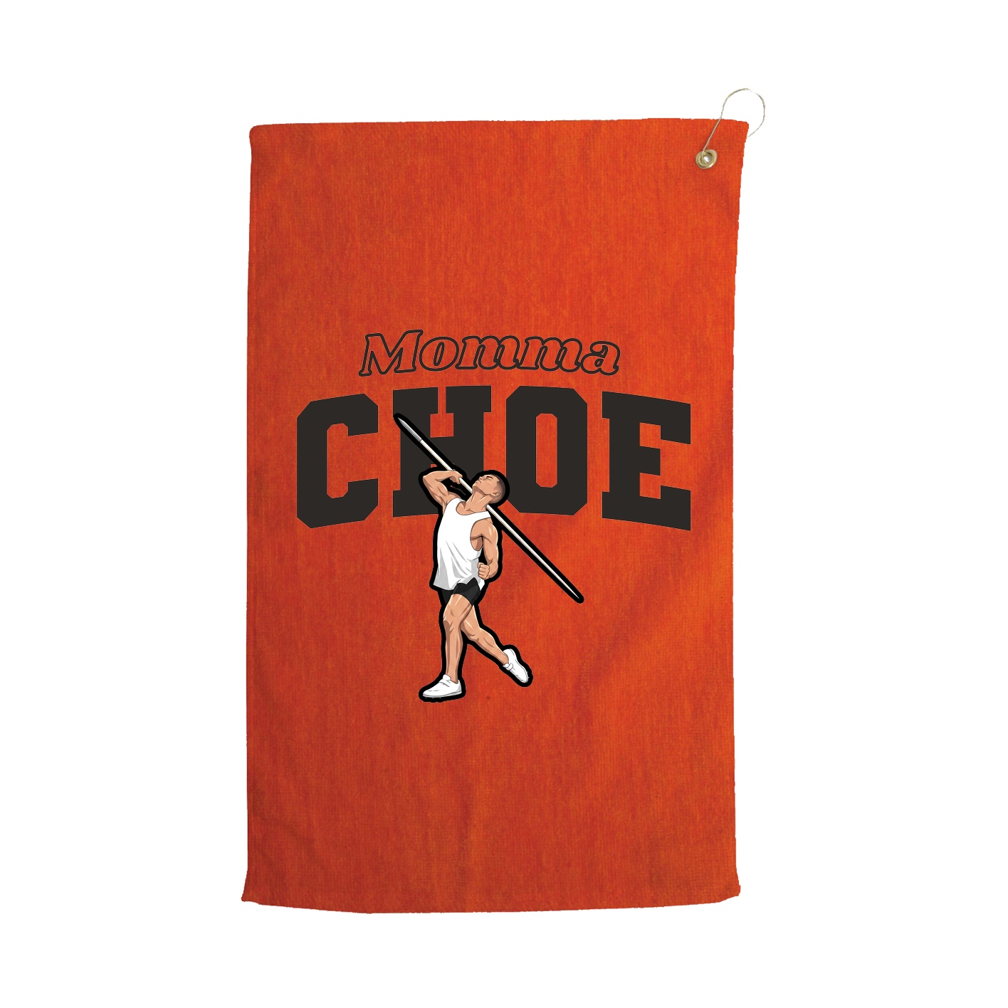 Golf Towel — Mothers Day Block in Orange