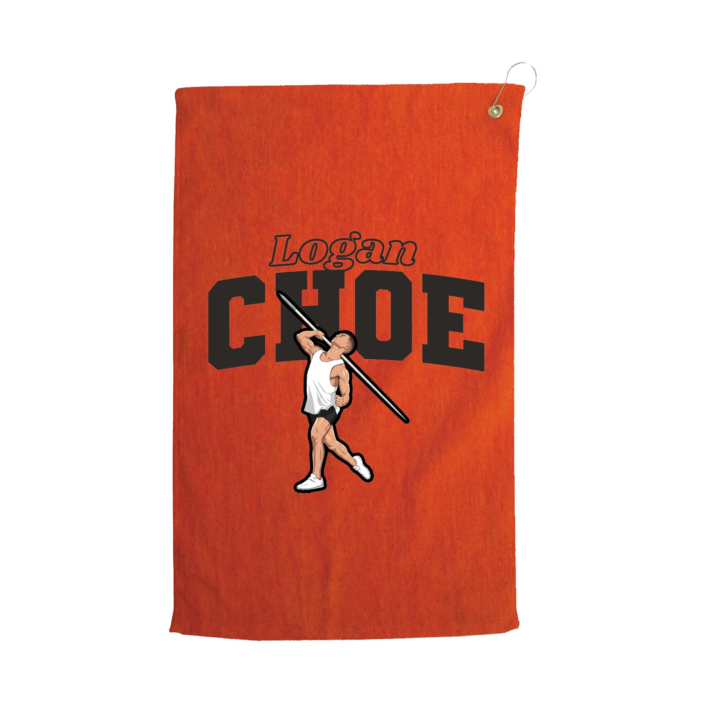 Golf Towel — Name Arch in Orange