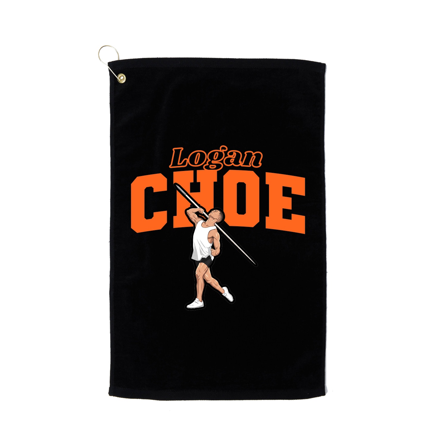Golf Towel — Name Arch in Black