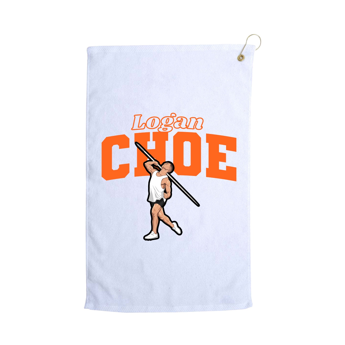 Golf Towel — Name Arch in White